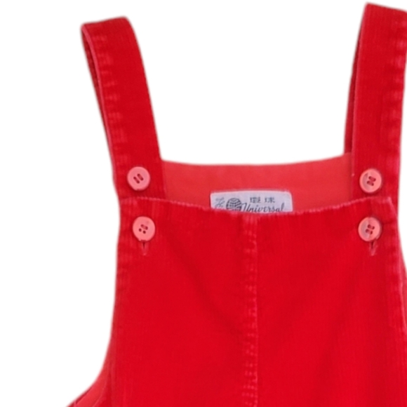 Vintage The Universal from Kmart Overalls Red Corduory Baby 24 Months - Picture 3 of 5